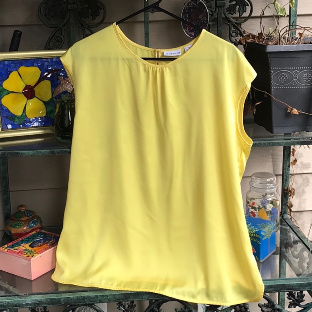 Yellow Liz Claiborne top!  Feels like silk.
